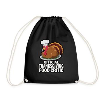 Lustiger Thanksgiving Truthahn - Turnbeutel - Schwarz - Vorne