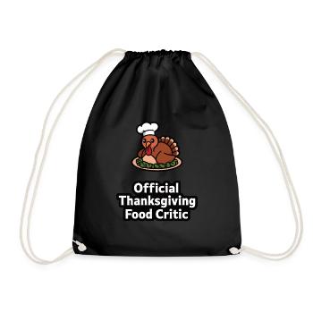 Lustiger Thanksgiving Truthahn - Turnbeutel - Schwarz - Vorne