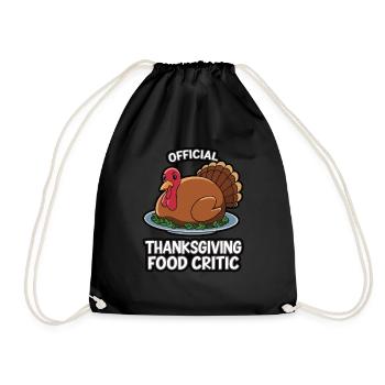 Lustiger Thanksgiving Truthahn - Turnbeutel - Schwarz - Vorne