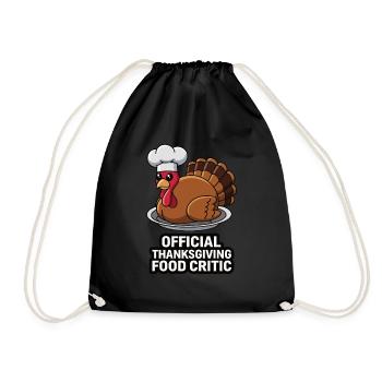 Lustiger Thanksgiving Truthahn - Turnbeutel - Schwarz - Vorne