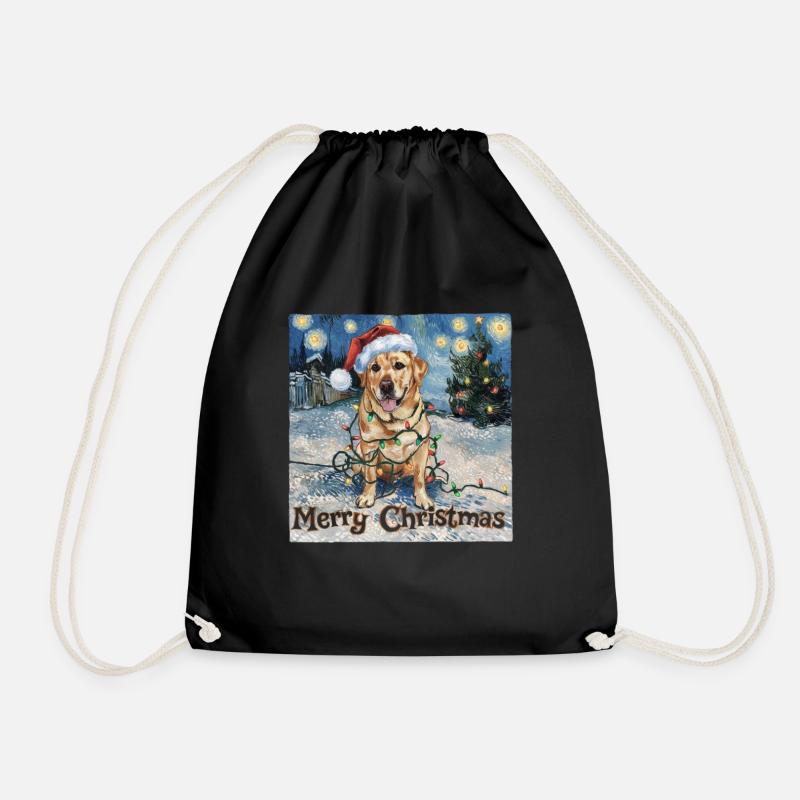 Labrador Retriever Weihnachtslichter Hund - Turnbeutel - Schwarz