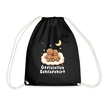 offizielles schlafshirt pärchen Lebkuchenmann-Kuch - Turnbeutel - Schwarz - Vorne