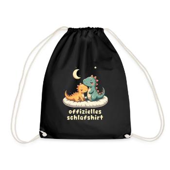 offizielles schlafshirt pärchen T-Rex - Turnbeutel - Schwarz - Vorne