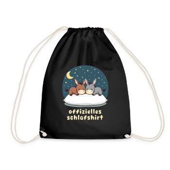 Offizielles Schlafshirt Esel - Turnbeutel - Schwarz - Vorne