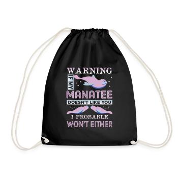 Manatee Doesn't Like You - Drawstring Bag - black - Front