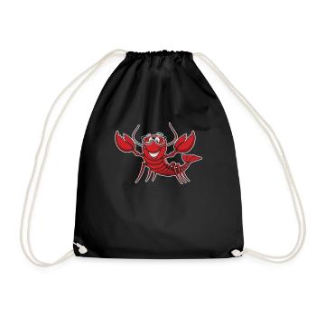 Funny Lobster Smile - Drawstring Bag - black - Front