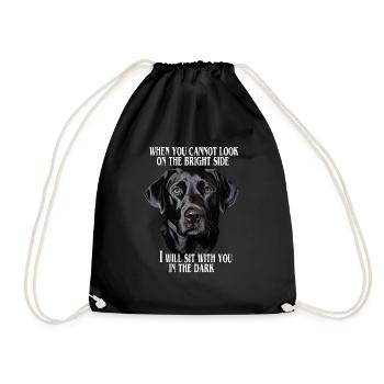 Black Labrador Quote - Drawstring Bag - black - Front