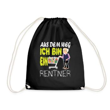 Aus dem Weg Ich Bin Rentner -Renter Einkaufen Ein - Turnbeutel - Schwarz - Vorne