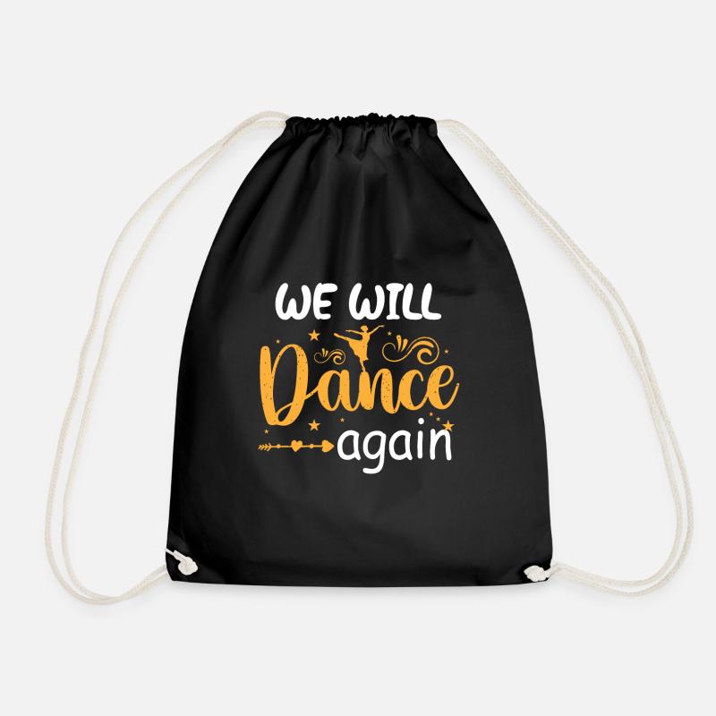 We Will Dance Again Retro Womens Mens - Drawstring Bag - black