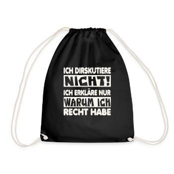 I don't argue I explain - Drawstring Bag - black - Front