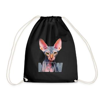 Sphynx Katze Miau - Turnbeutel - Schwarz - Vorne