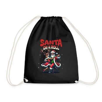 Santa Claus is dancing on xmas Christmas funny - Turnbeutel - Schwarz - Vorne