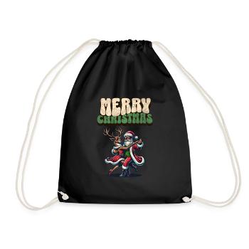 Santa Claus is dancing on xmas Christmas funny - Turnbeutel - Schwarz - Vorne
