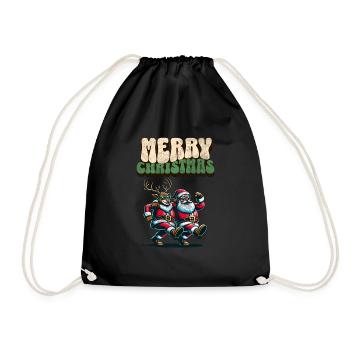 Santa Claus is dancing on xmas Christmas funny - Turnbeutel - Schwarz - Vorne