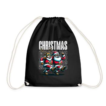 Santa Claus is dancing on xmas Christmas funny - Turnbeutel - Schwarz - Vorne