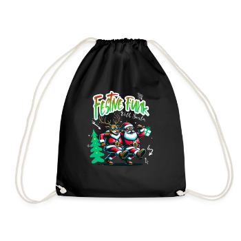 Santa Claus is dancing on xmas Christmas funny - Turnbeutel - Schwarz - Vorne