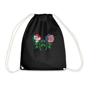 Mexico Mexico Mexican Gift Flag Football - Drawstring Bag - black - Front
