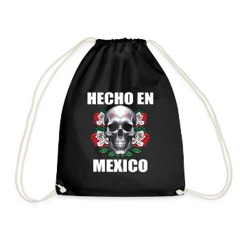 Mexico Mexico Mexican Gift Flag Football - Drawstring Bag - black - Front