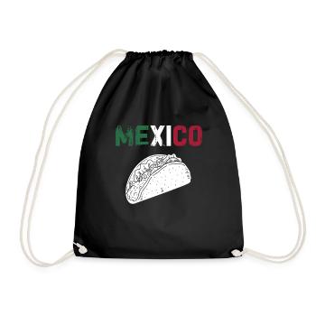 Mexiko Mexico Mexikaner Geschenk Flagge Fußball - Turnbeutel - Schwarz - Vorne