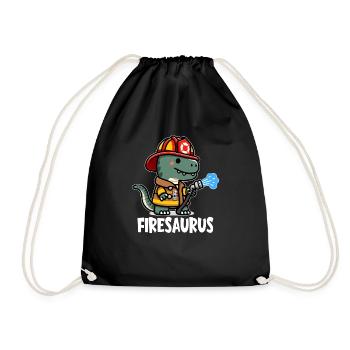 Firesaurus avec casque de pompier et tuyau d’incendie - Sac de sport léger - noir - Devant