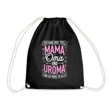 Muttertag Beste Mama Oma Uroma Familienliebe Oma - Turnbeutel - Schwarz - Vorne
