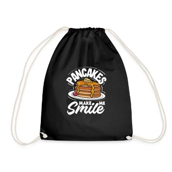 Funny Pancake Lover Gift - Drawstring Bag - black - Front