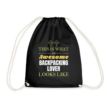 So sieht ein toller Backpacking-Liebhaber aus li - Turnbeutel - Schwarz - Vorne