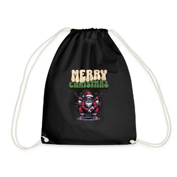 Santa Claus is dancing on xmas Christmas funny - Turnbeutel - Schwarz - Vorne