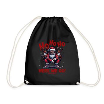Santa Claus is dancing on xmas Christmas funny - Turnbeutel - Schwarz - Vorne