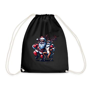 Santa Claus is dancing on xmas Christmas funny - Turnbeutel - Schwarz - Vorne
