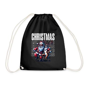 Santa Claus is dancing on xmas Christmas funny - Turnbeutel - Schwarz - Vorne