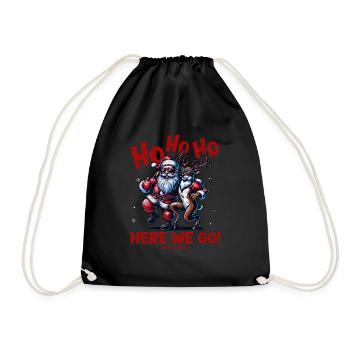Santa Claus is dancing on xmas Christmas funny - Turnbeutel - Schwarz - Vorne