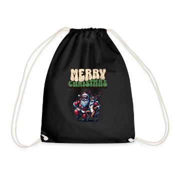 Santa Claus is dancing on xmas Christmas funny - Turnbeutel - Schwarz - Vorne