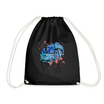 Awesome Walleye - Drawstring Bag - black - Front