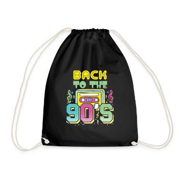 90s Outfit _ Back to the 90s Retro Party - Drawstring Bag - black - Front