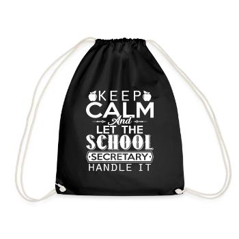 School Secretary Let School Secretary Handle It - Drawstring Bag - black - Front