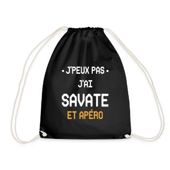 I can't I have savate and aperitif - Turnbeutel - Schwarz - Vorne