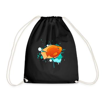 Cute Cichlid Fish - Drawstring Bag - black - Front