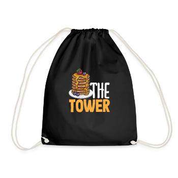 Funny Pancake Lover Gift - Drawstring Bag - black - Front
