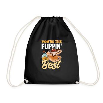 Funny Pancake Lover Gift - Drawstring Bag - black - Front