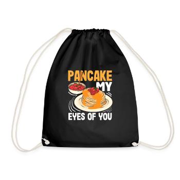 Funny Pancake Lover Gift - Drawstring Bag - black - Front