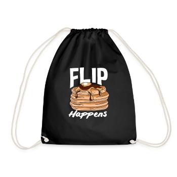 Funny Pancake Lover Gift - Drawstring Bag - black - Front
