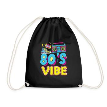 Ambiance des années 80 Années 1980 Mode Thème Fête Tenue Eighties - Sac de sport léger - noir - Devant