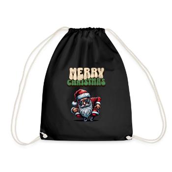 Santa Claus is dancing on xmas Christmas funny - Turnbeutel - Schwarz - Vorne