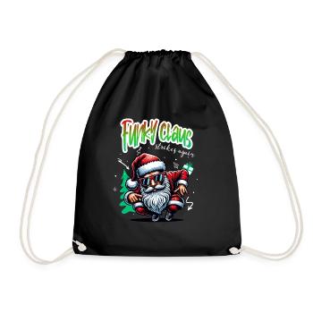 Santa Claus is dancing on xmas Christmas funny - Turnbeutel - Schwarz - Vorne