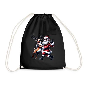 Santa Claus is dancing on xmas Christmas funny - Turnbeutel - Schwarz - Vorne