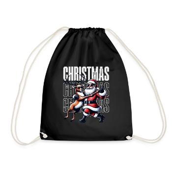 Santa Claus is dancing on xmas Christmas funny - Turnbeutel - Schwarz - Vorne