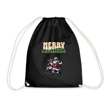 Santa Claus is dancing on xmas Christmas funny - Turnbeutel - Schwarz - Vorne