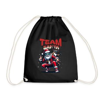 Santa Claus is dancing on xmas Christmas funny - Turnbeutel - Schwarz - Vorne