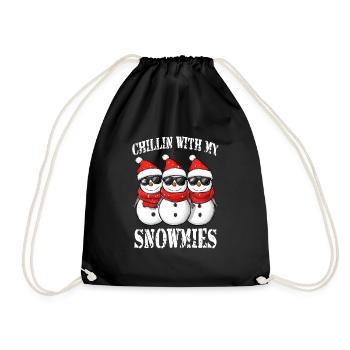 Chillin avec mes Snowmies Drôle de Noël - Sac de sport léger - noir - Devant